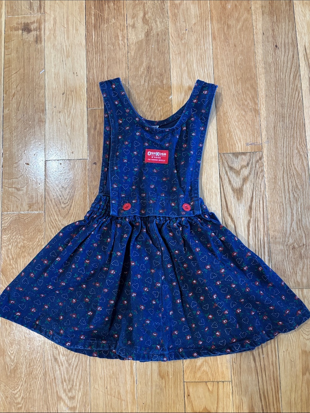Vintage OshKosh B’Gosh Navy Floral Pinafore Dress